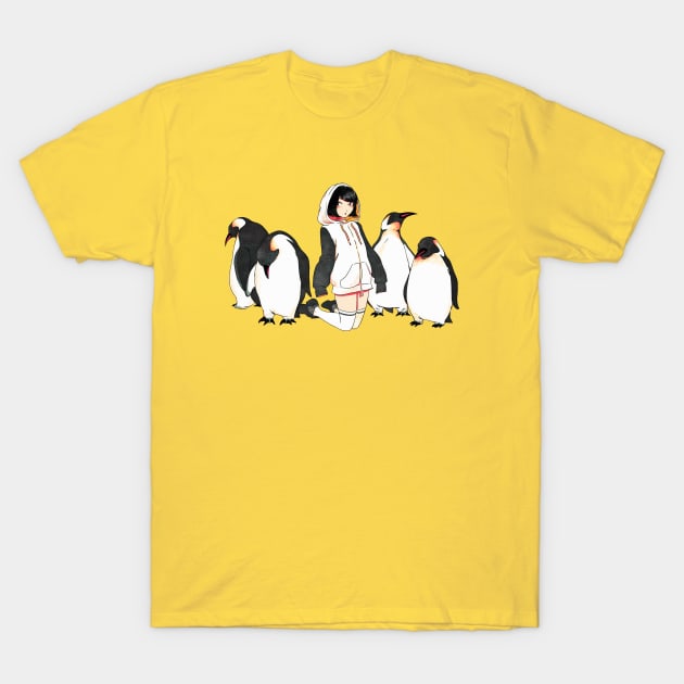 Penguin Girl T-Shirt by eatslugs